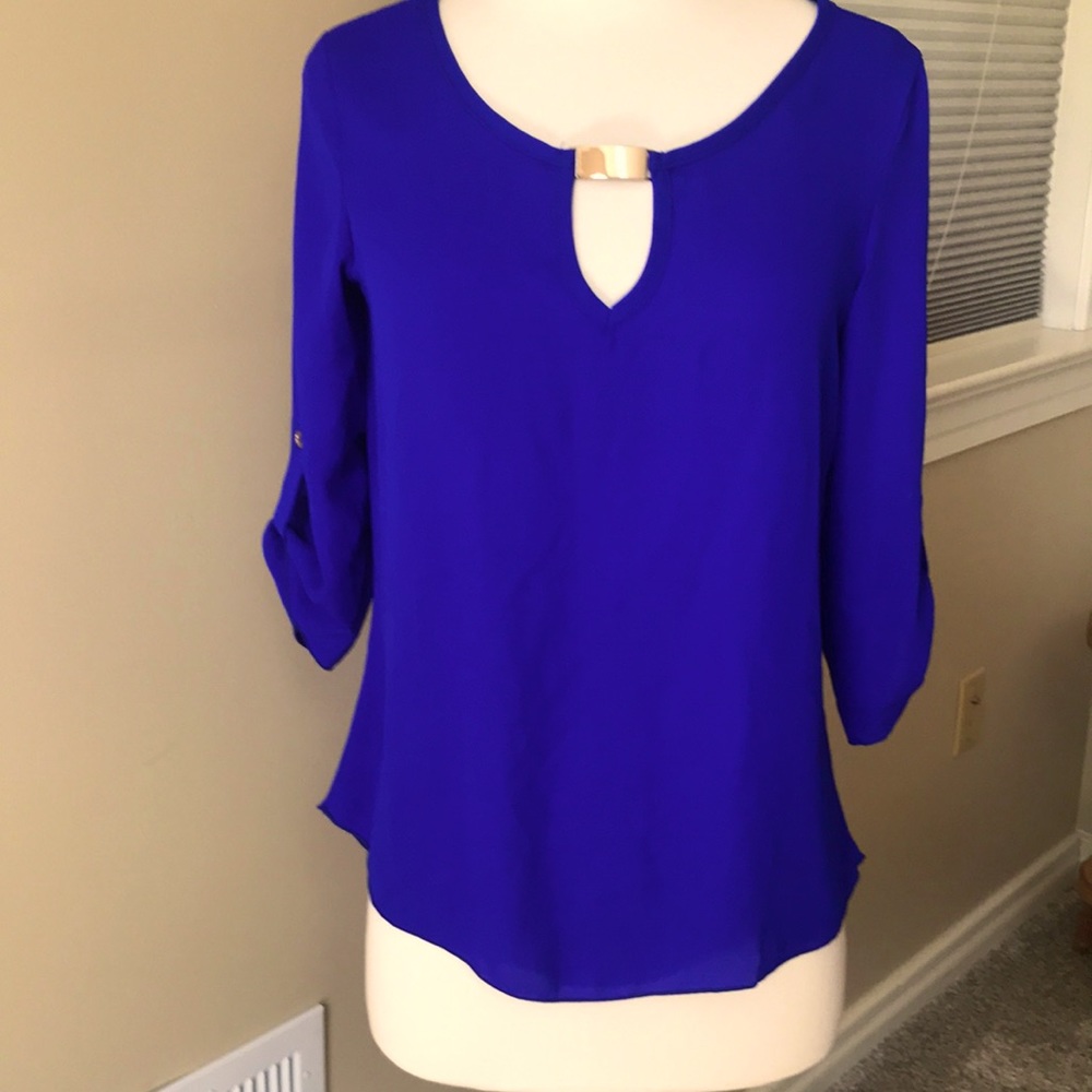 NWT Tovia Royal Blue Blouse Size S